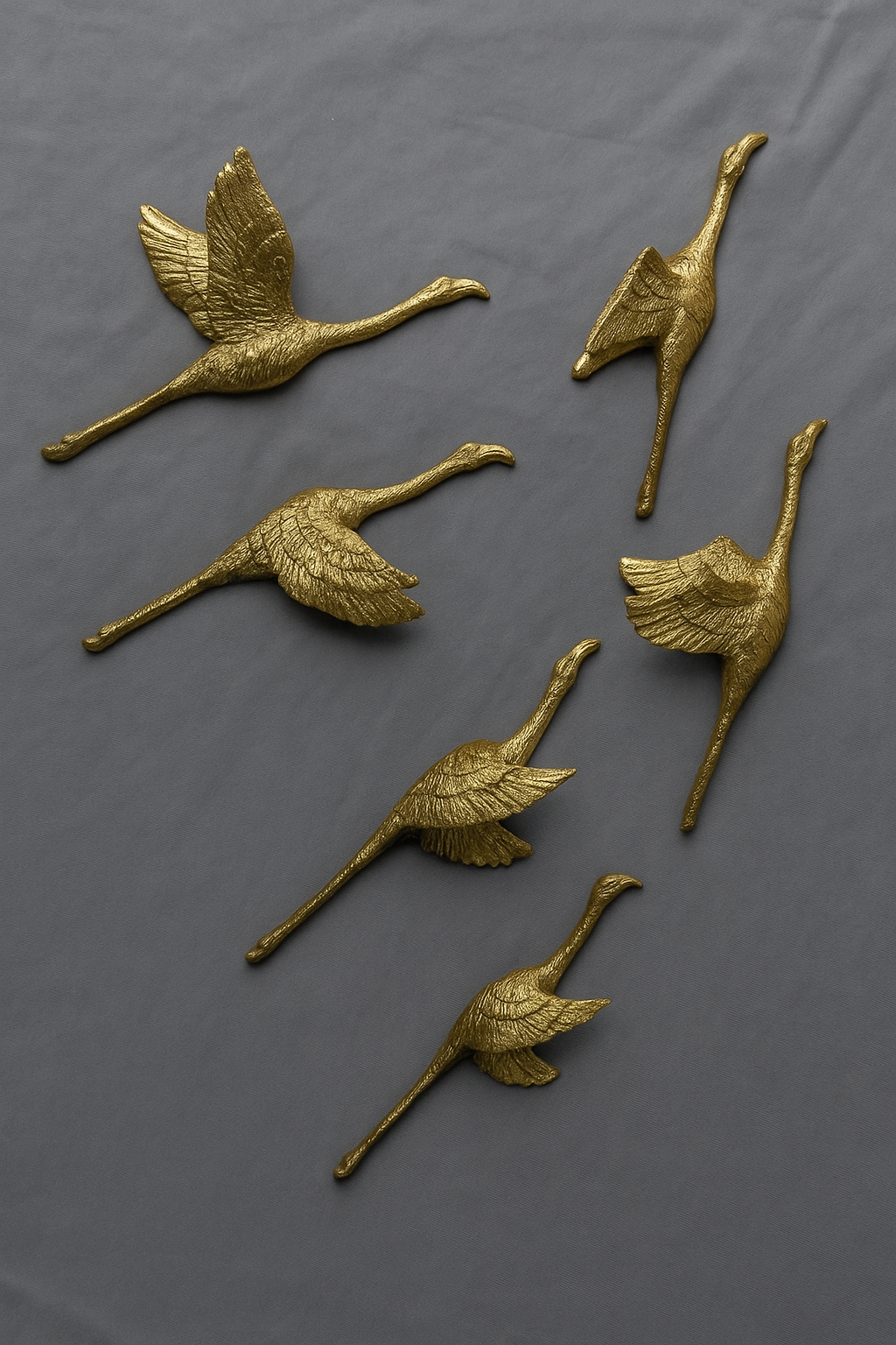 5 Swan Wall Decor – Elegant Golden Resin Wall Art Set | Define Wood