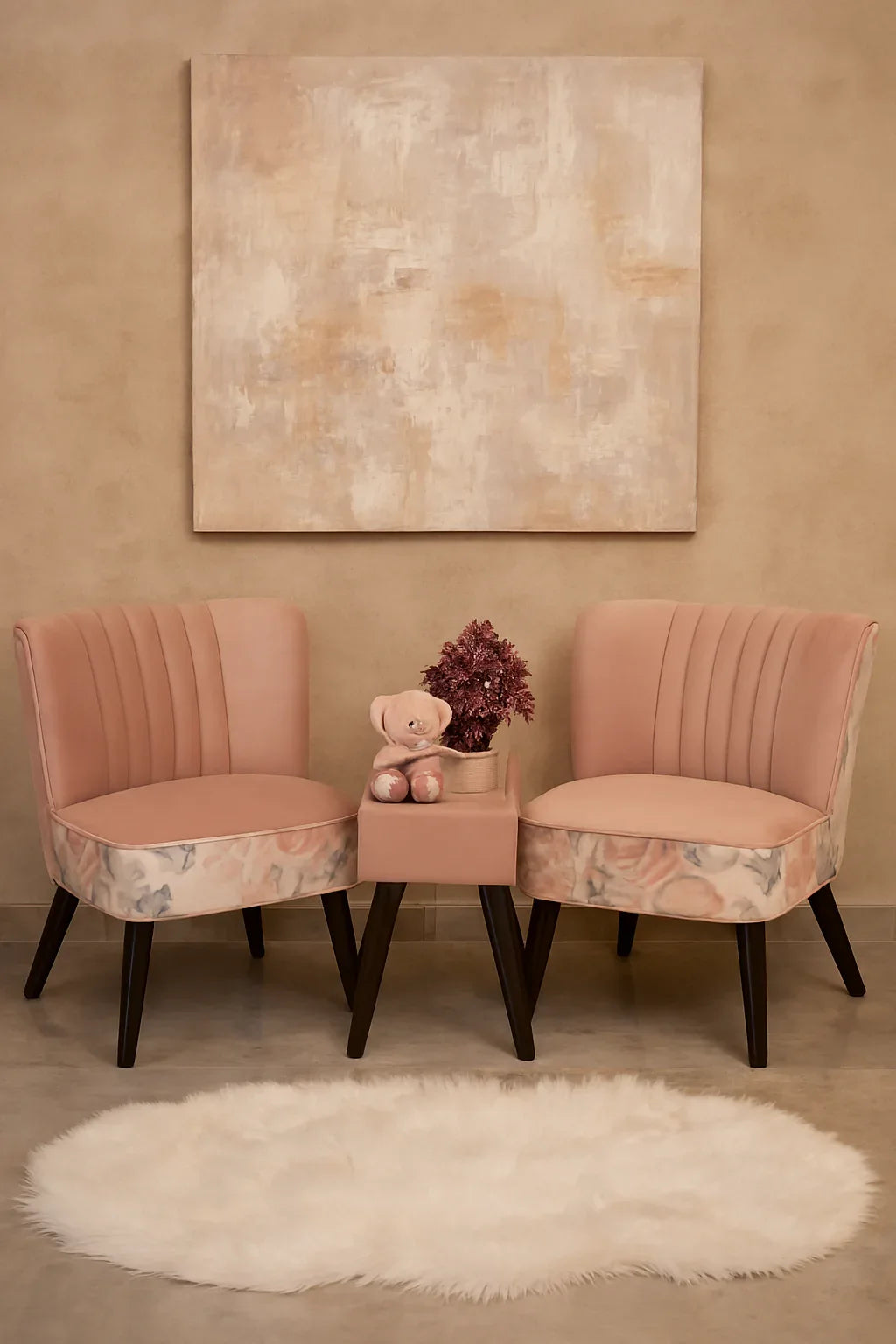 Allure Chair 024 with Side Table | Premium Solid Wood Chair