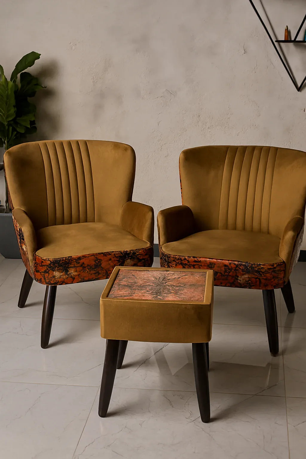 Allure Chair 025 with Table | Premium Wooden Set