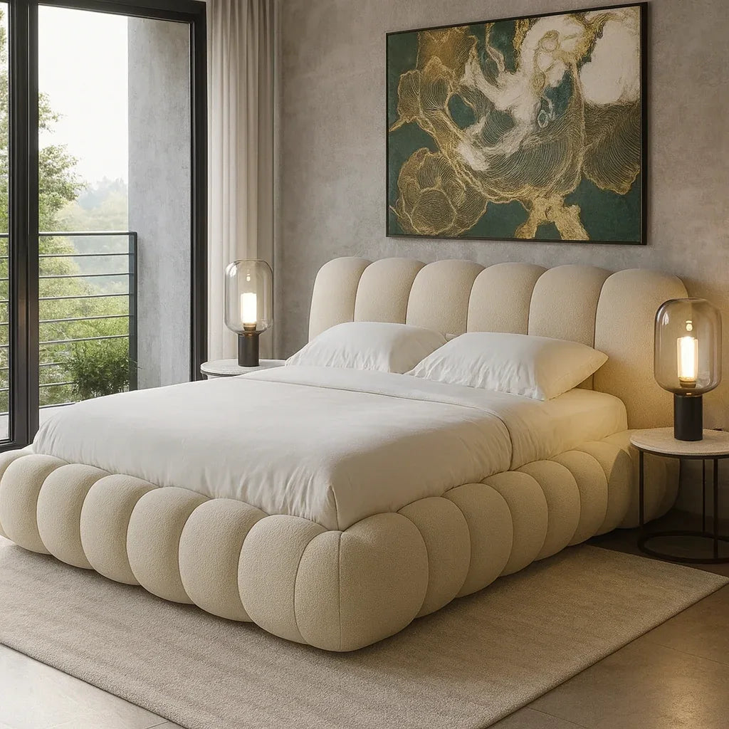 Amy Boucle Bed in Pakistan – Luxury King Size Bed