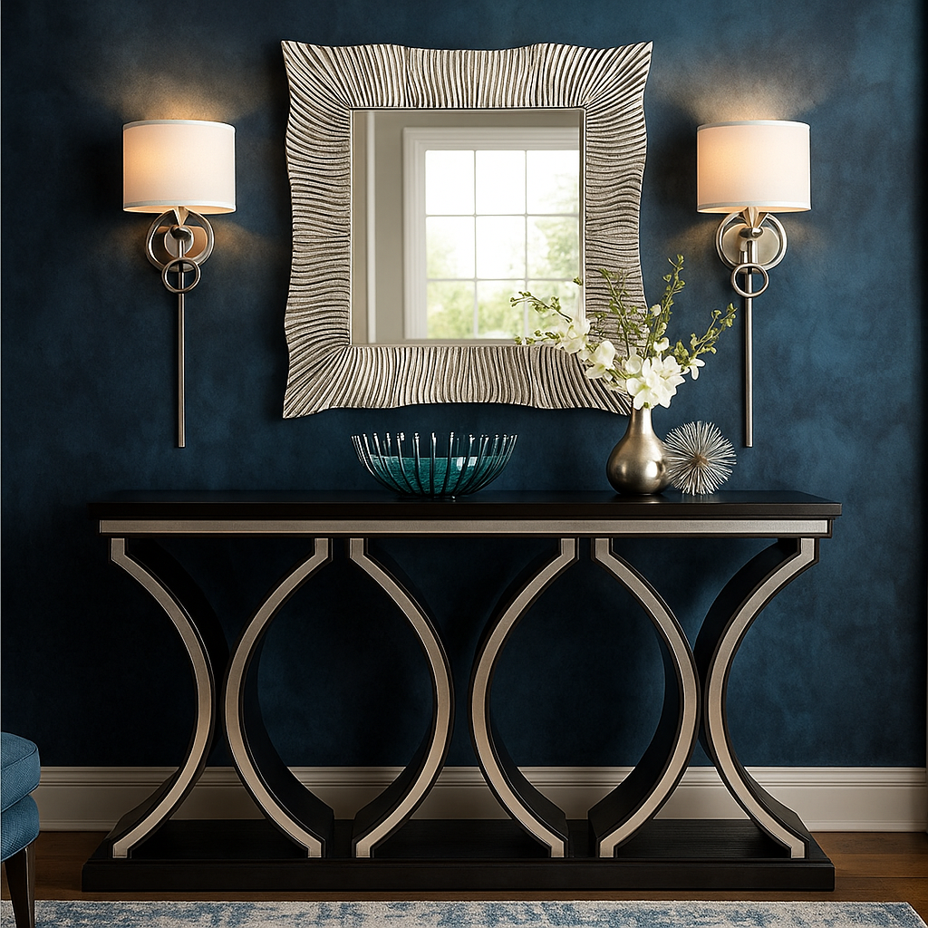 Anna Console Table – MDF & Sheesham with Mirror Design