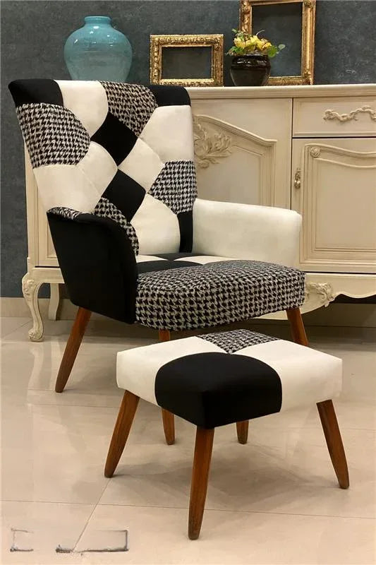 Avacardo Chair 01 with Stool | Solid Wood & Foam Seating