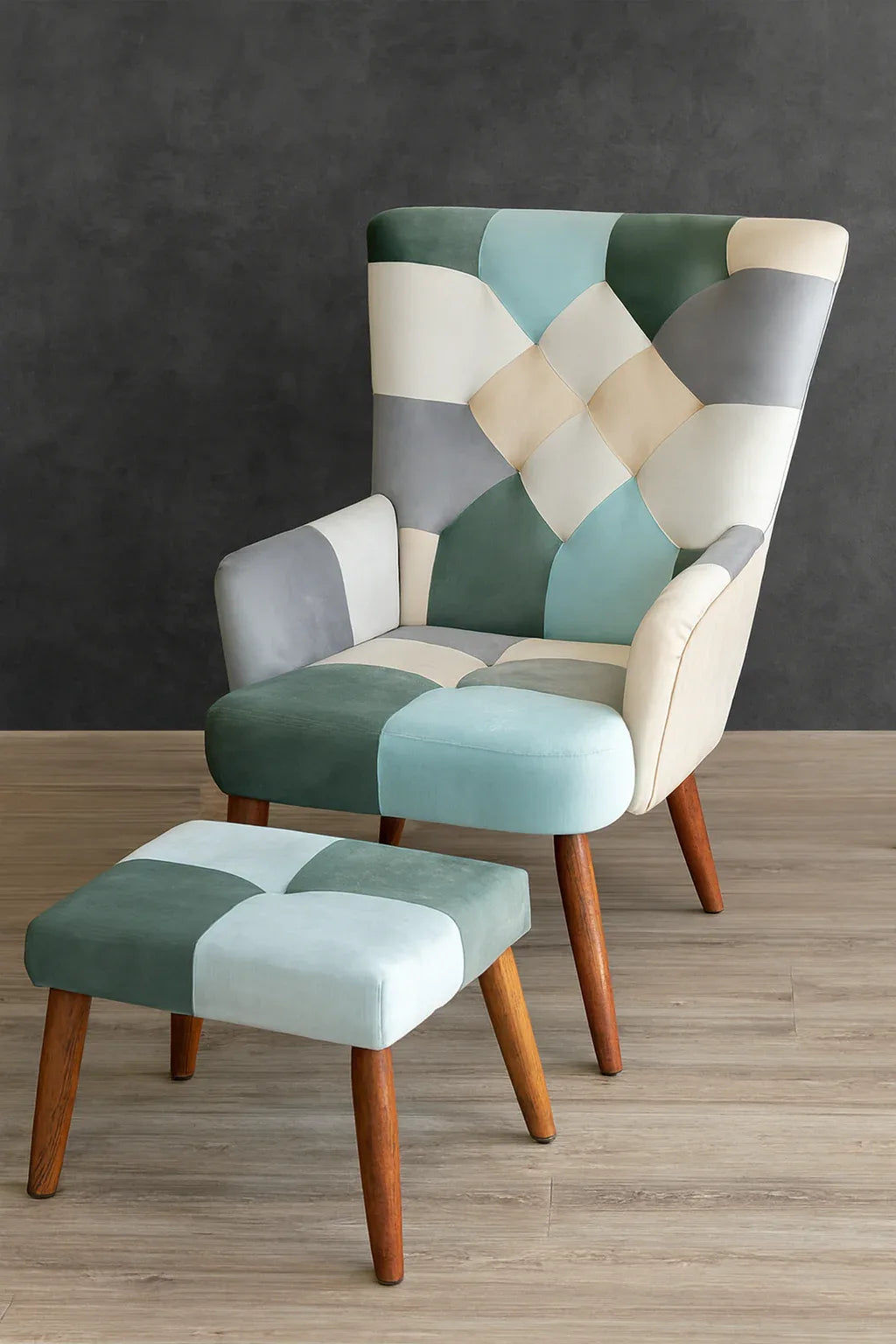 Avacardo Chair 04 with Stool | Solid Wood & Foam Seating