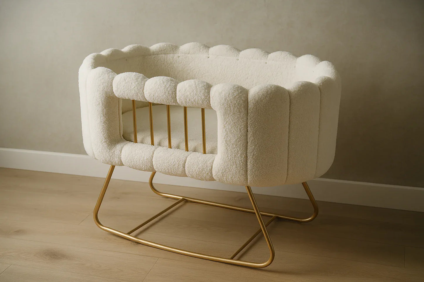 Baby Bassinet 08 – Velvet Baby Cradle with Metal Frame