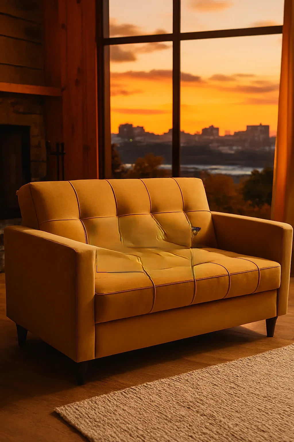 Beige Red Henry Sofa Cum Bed in Pakistan – Wood Frame