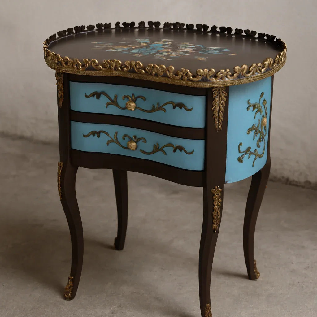 Bell Victorian Table Blue in Pakistan – Hand Painted MDF
