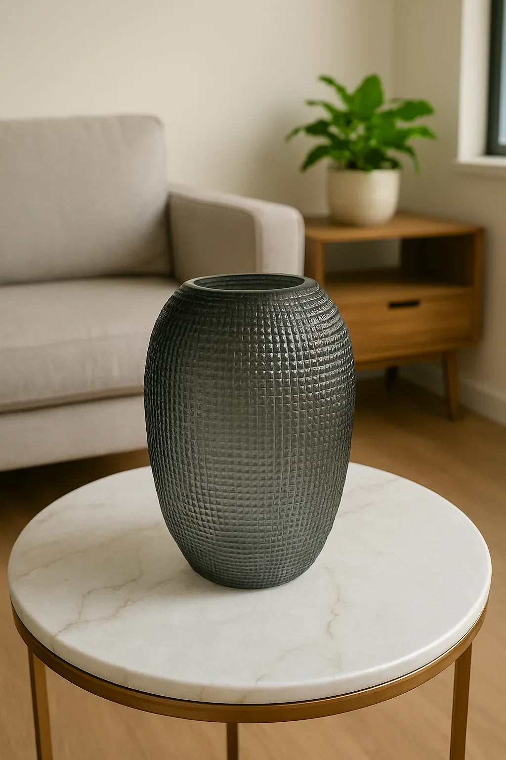 Black Checked Glass Vase 002 in Pakistan – Imported Glass