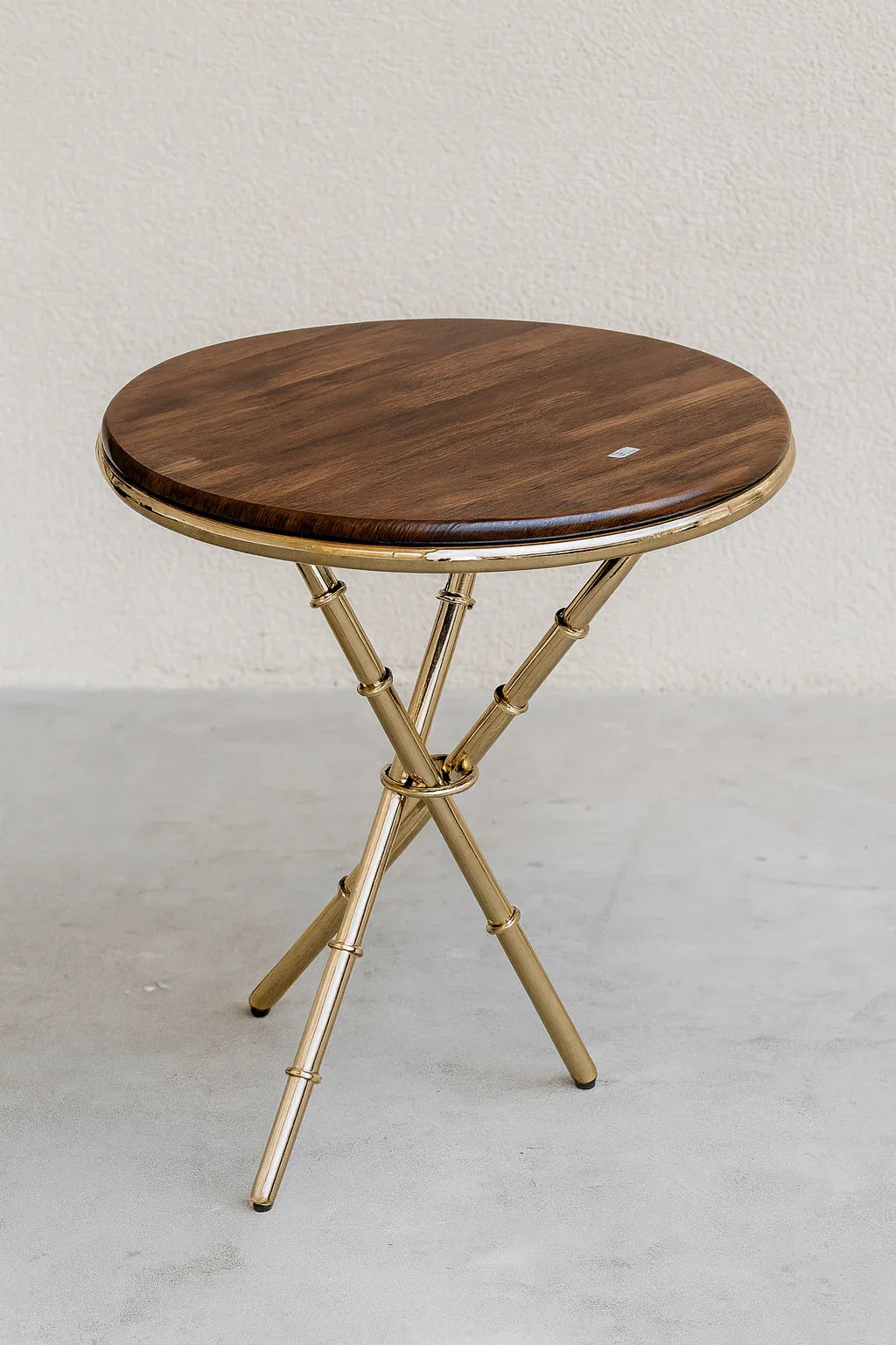 Brown Wooden Top Table – Imported Brass Side Table