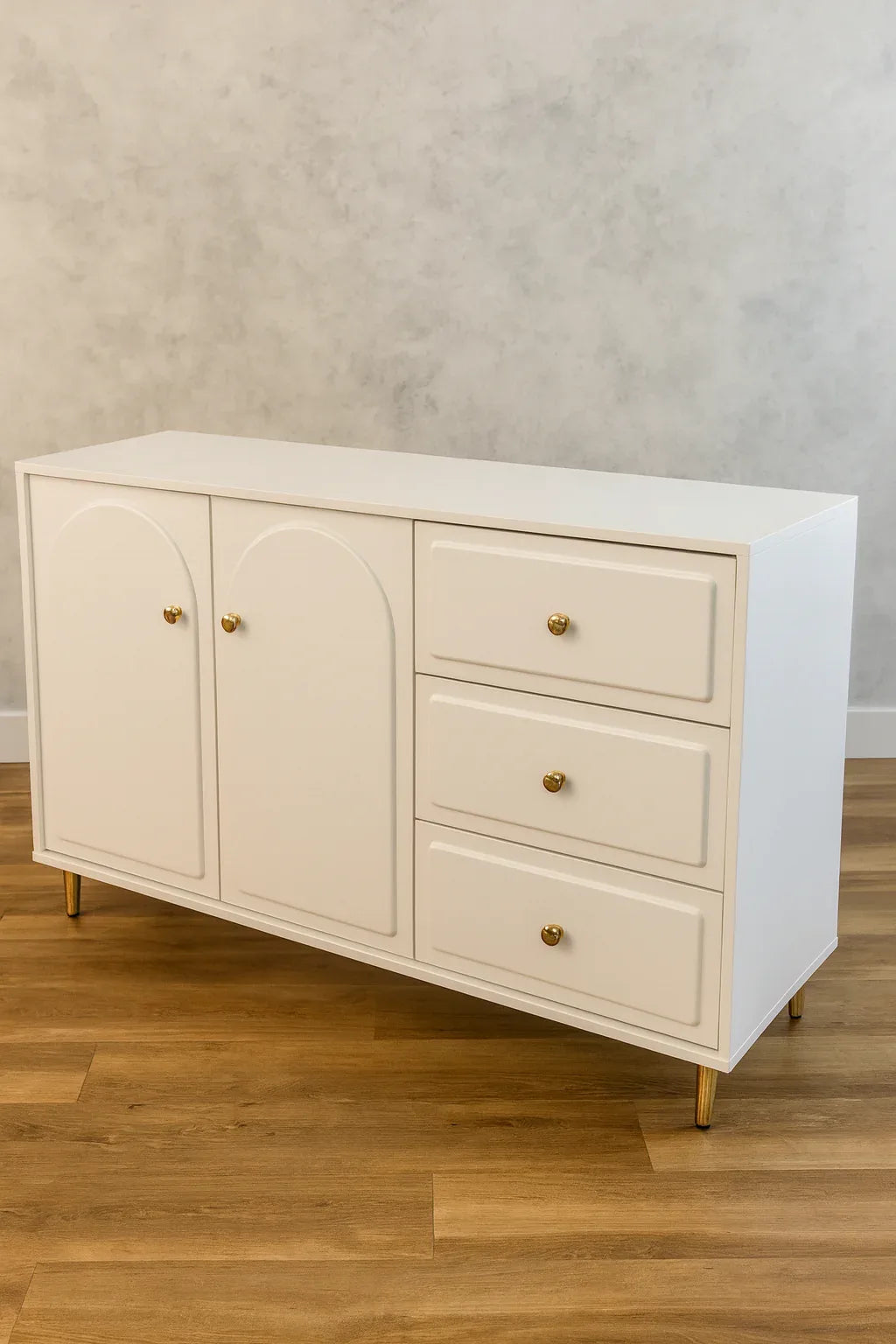Carved Grace Console – CNC Design with Drawers