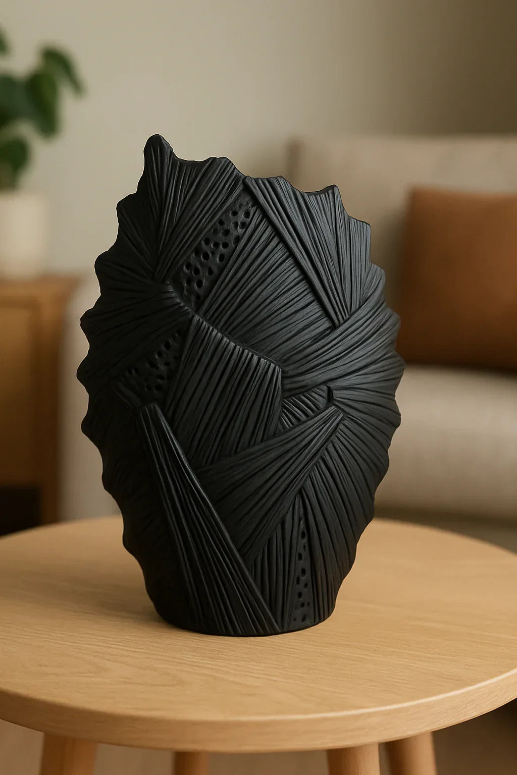 Ceramic Vase 049 – Modern Black & White Imported Vase