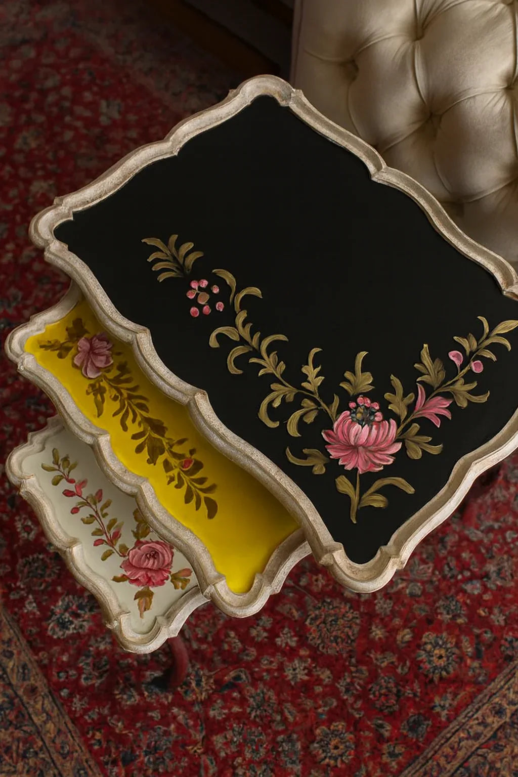 Clio Nesting Table Set of 3 in Pakistan – Hand Painted