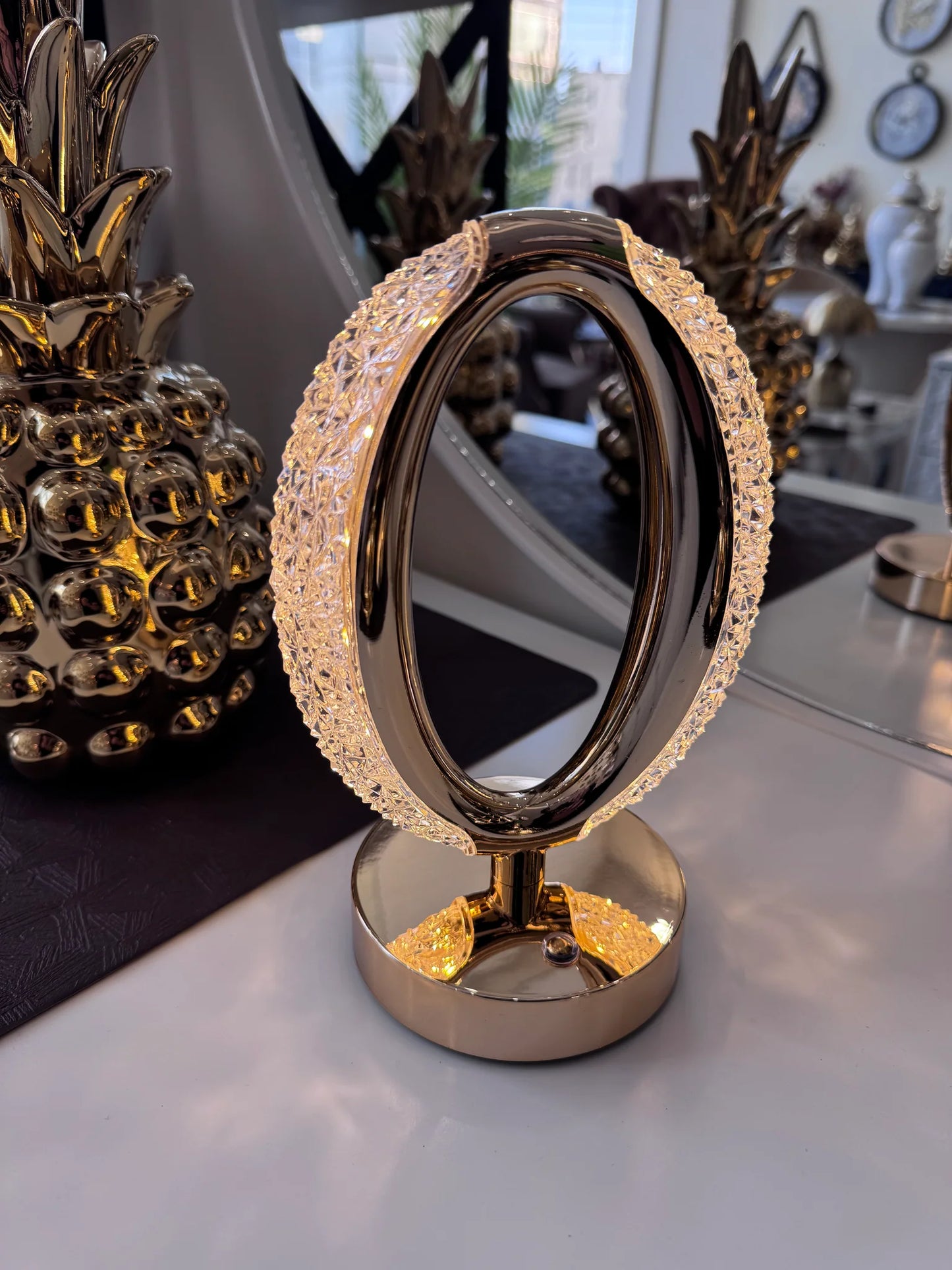 Crystal Rechargeable Lamp – 10 Inch Table Light