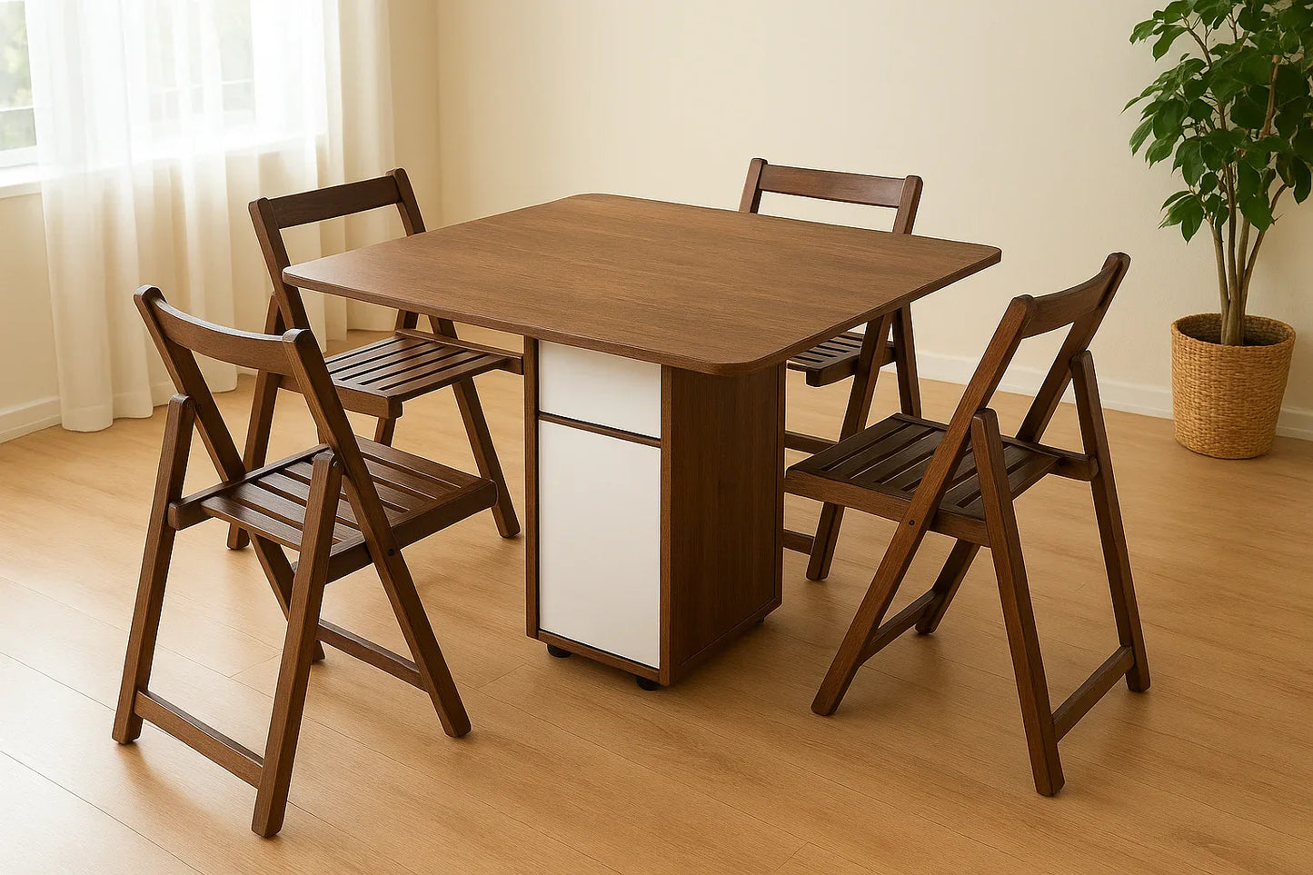 Dark Brown Lexa Dining Table – Beech Wood 4-Seater