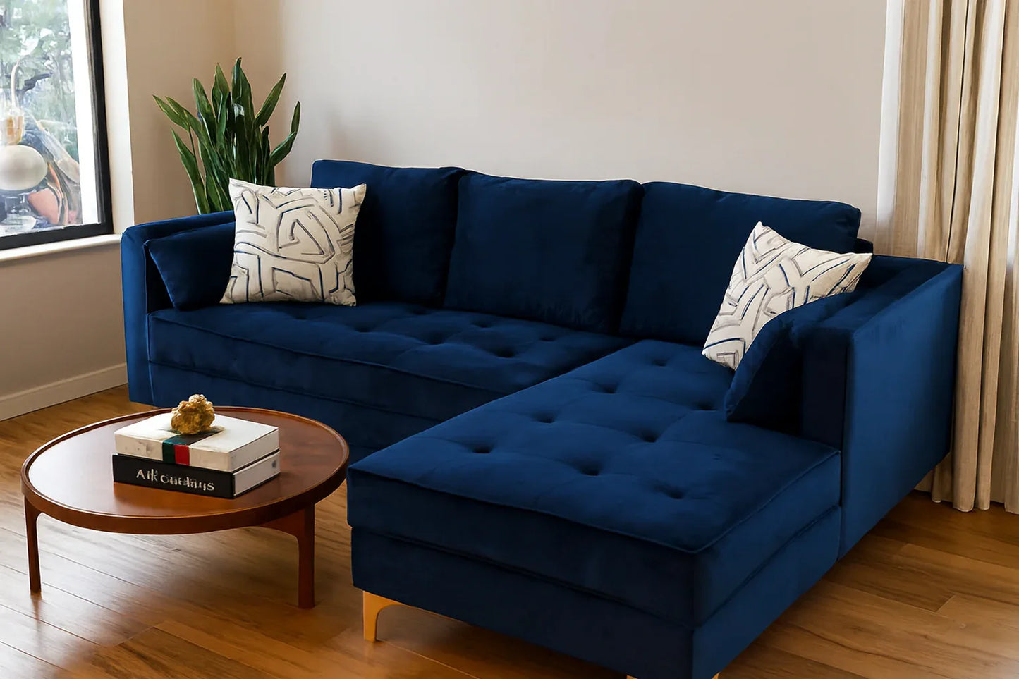 Declin L Shape Sofa Seat in Pakistan – Velvet 5-Seater