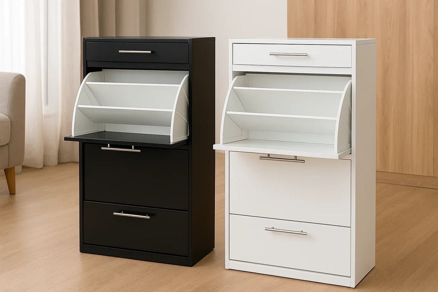 Deco Curve Shoerack 3 Shelf – MDF Shoe Rack Pakistan