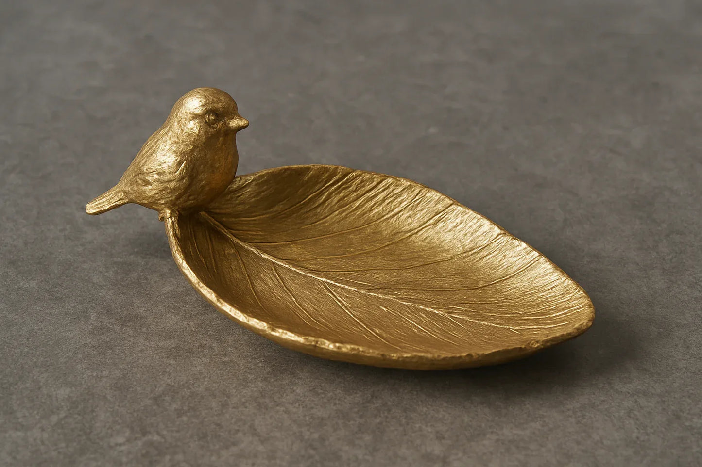 Deep Sparrow Candle Stand – Resin & Gold Leaf Décor