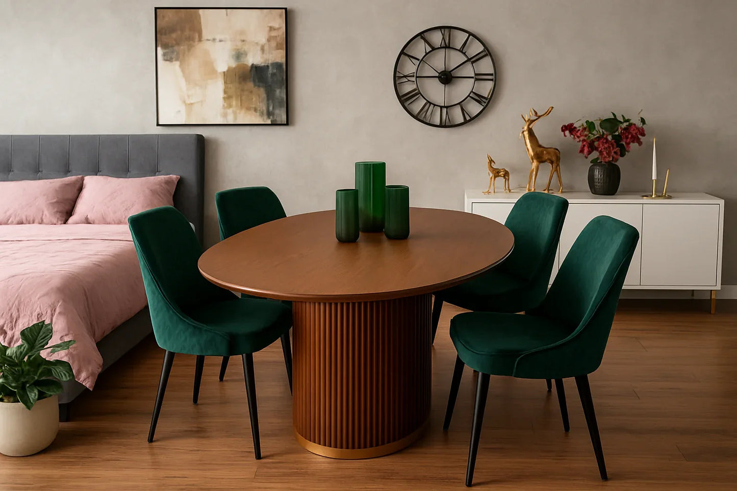 Emerald Oak Dining Table – 6 & 8 Seater Wooden Set Pakistan