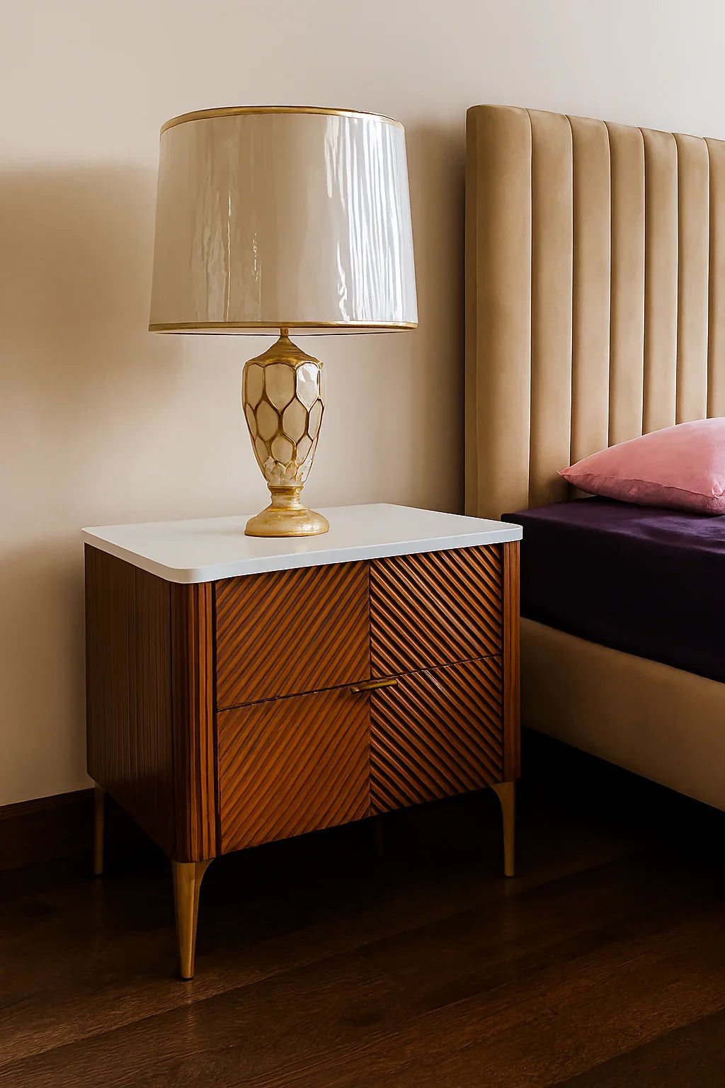 Espen Side Table White – Deco MDF 24×24×18 Design