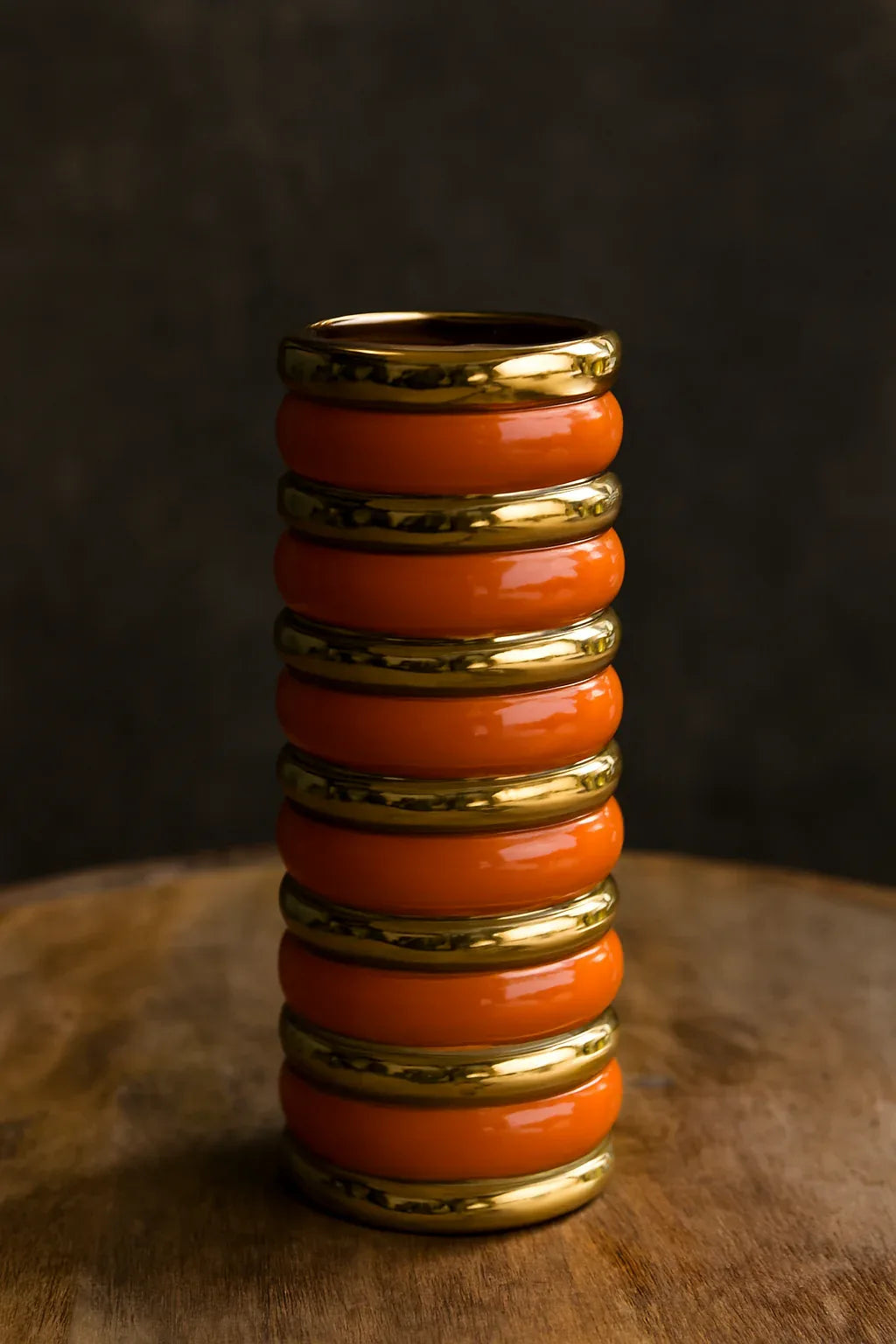 Glass Orange Gold Vase in Pakistan – Imported Ceramic