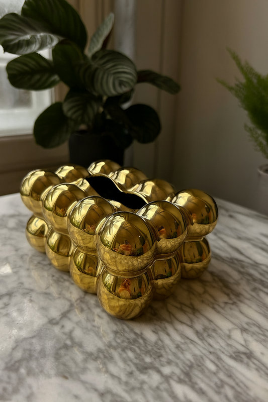 Gold Jewel Tissue Box 03 – Premium Glass & Gold Finish