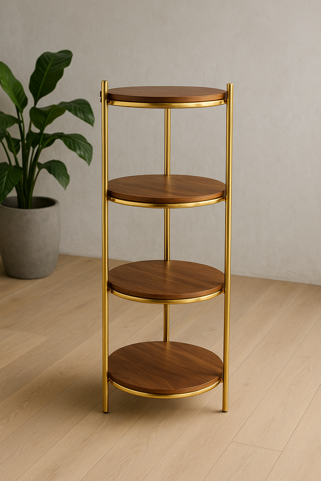 Golden Halo Shelf – Luxury Stainless Steel Shelf