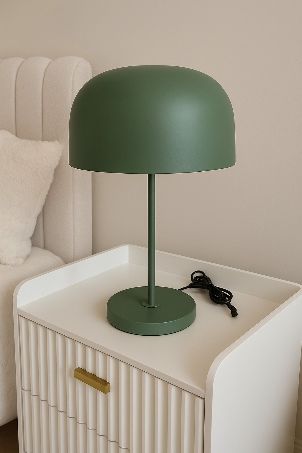 Metallic Body Round Lamp – Brass Table Light 14"