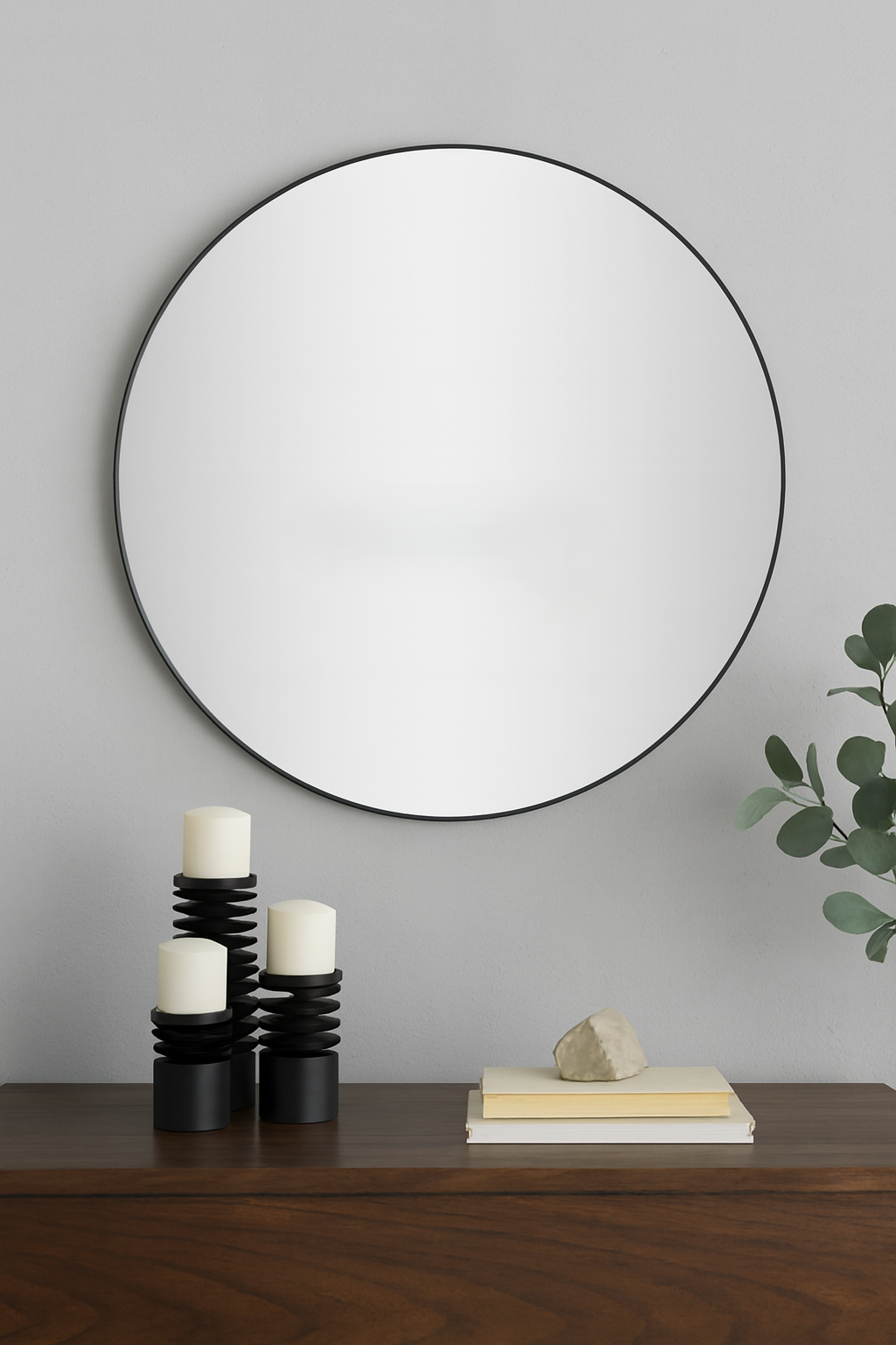 Hexel Round Mirror in Pakistan – Wooden Frame Wall Mirror