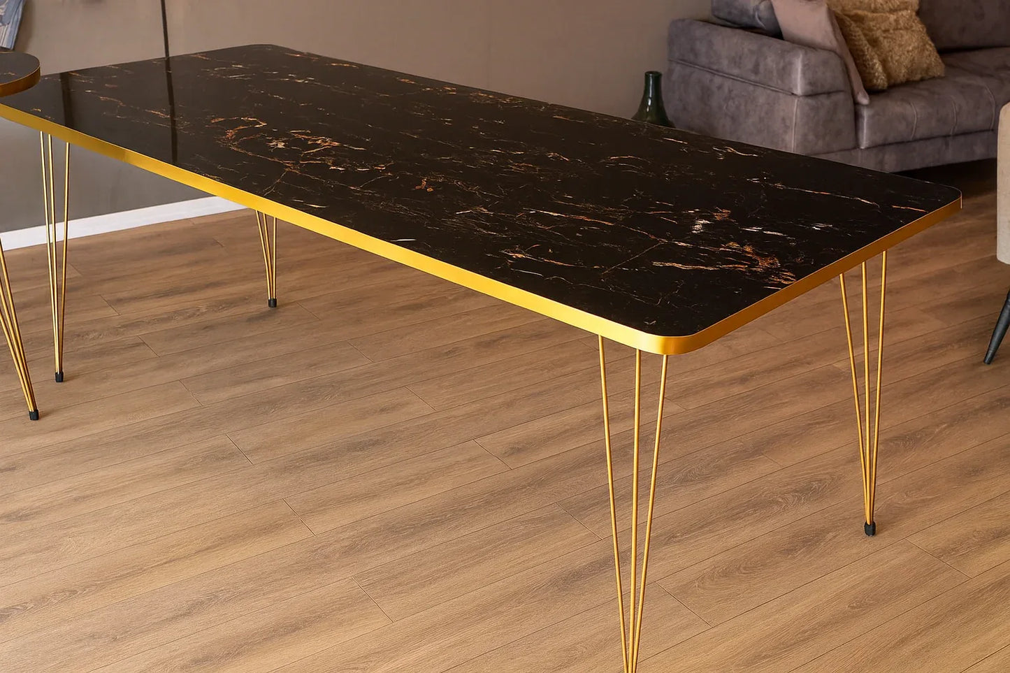 Iglo Coffee Table Black – MDF Top & Metal Legs