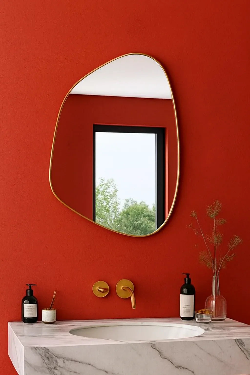 Irregular Mirror WV5 in Pakistan – 29x23 Metallic Frame
