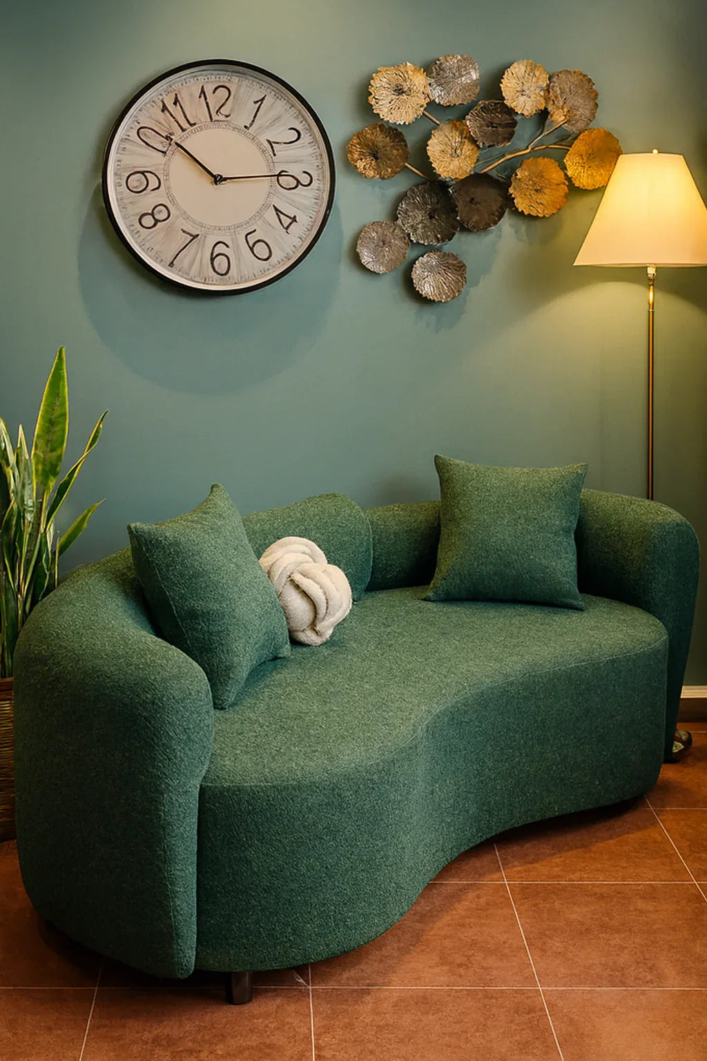 Isle Bouclé Curved Sofa in Pakistan – 3 Seater Sofa