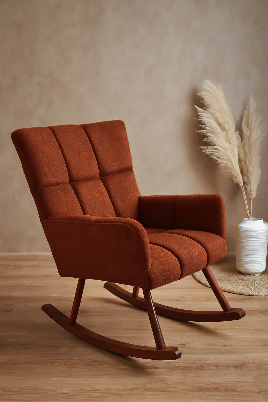 James Rocking Chair Rust Boucle | Beechwood Comfort Chair