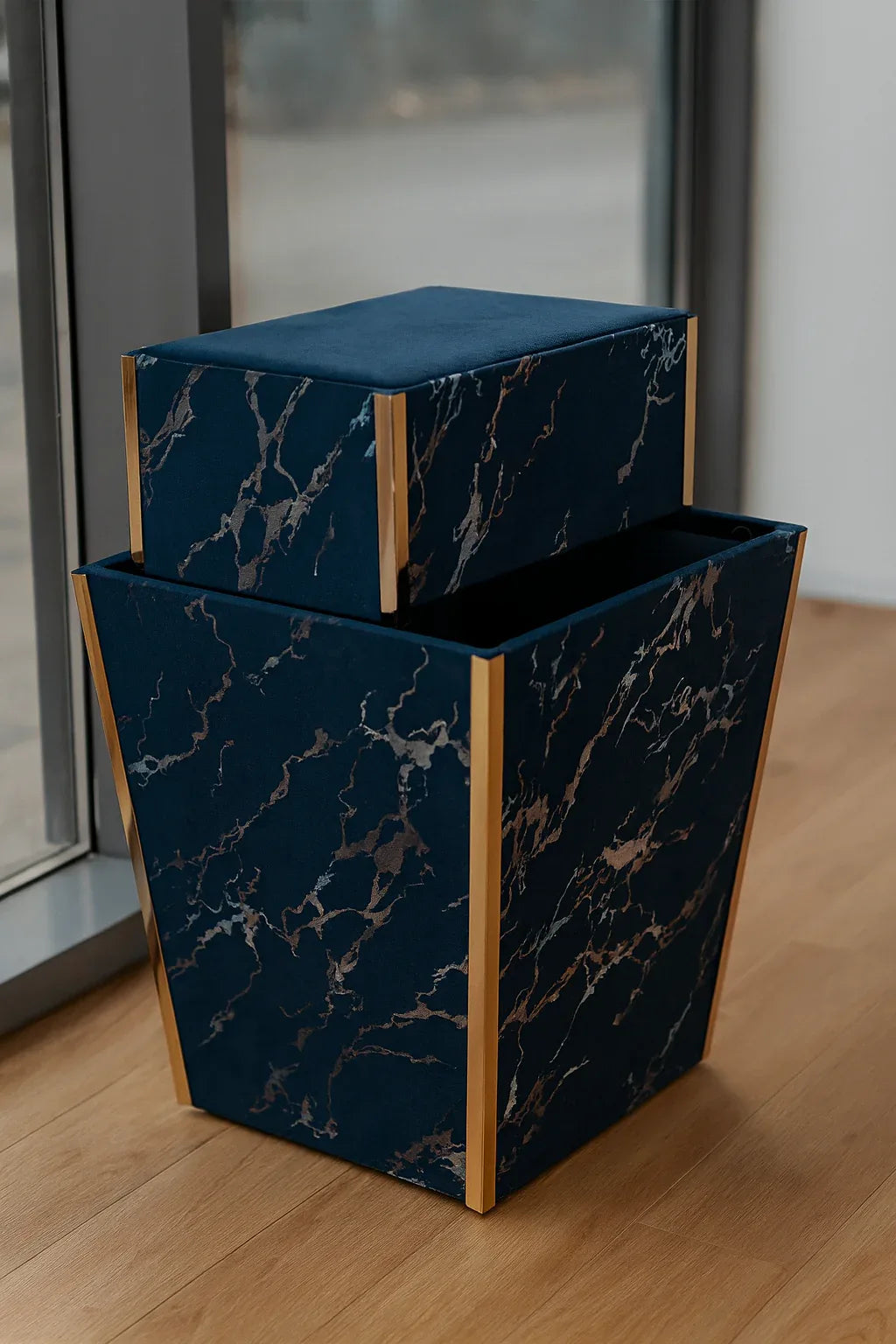 Luxury Tissue Box & Dustbin 005 – Premium Wooden Set