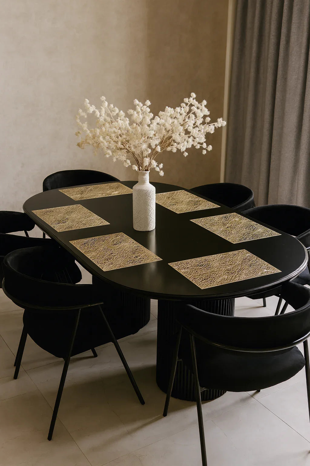 Midnight Luxe Dining Table – 6 & 8 Seater Set Pakistan