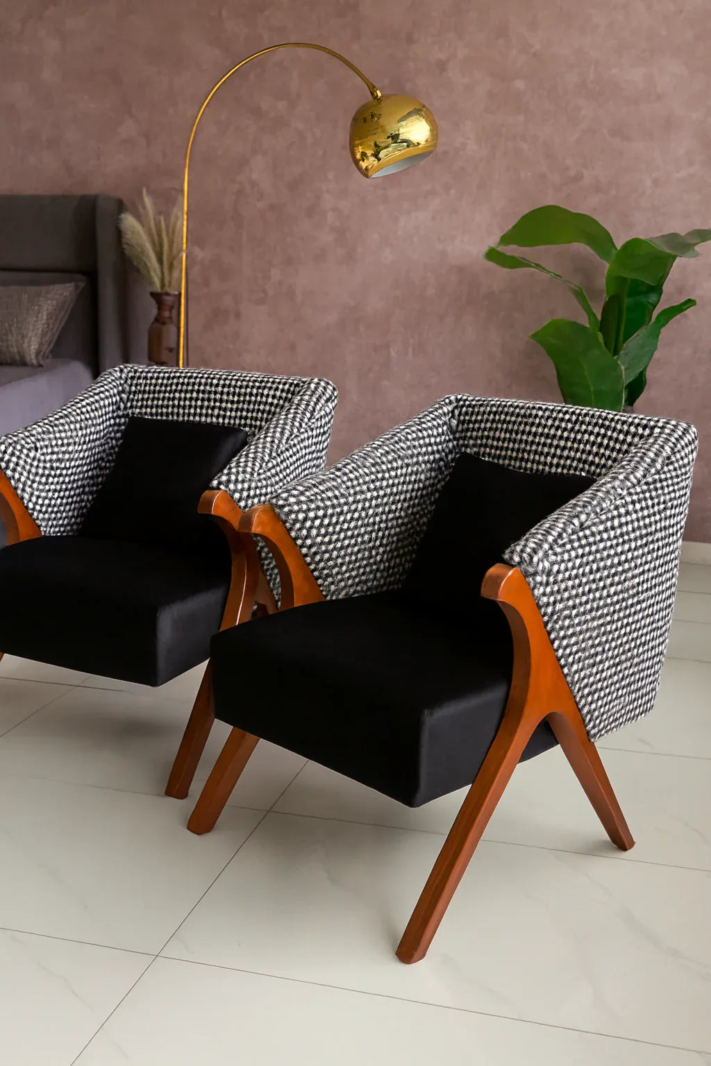 Moly Chair Set of 2 | Solid Wood Upholstered Chairs