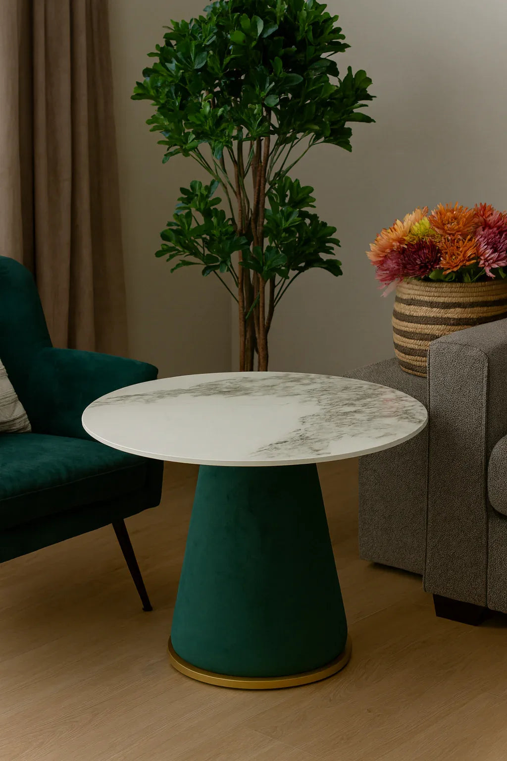 Opal Table – Velvet & Marble Top Table Lahore