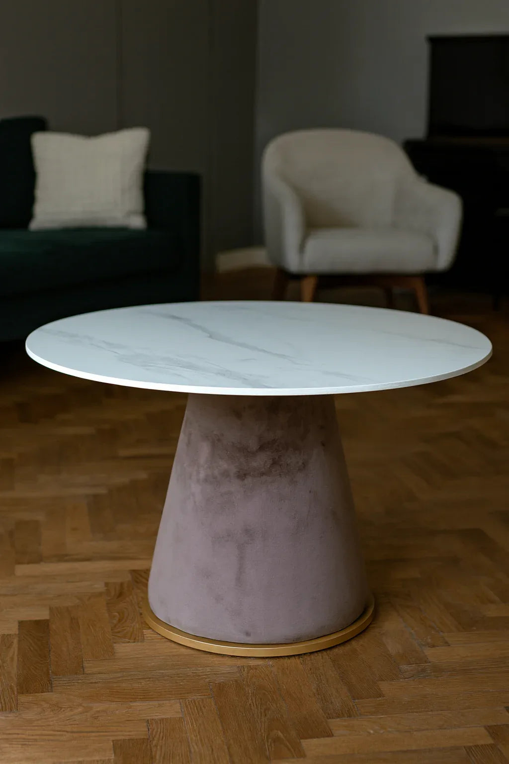 Opal Table Brown Base – Marble Top Table Lahore