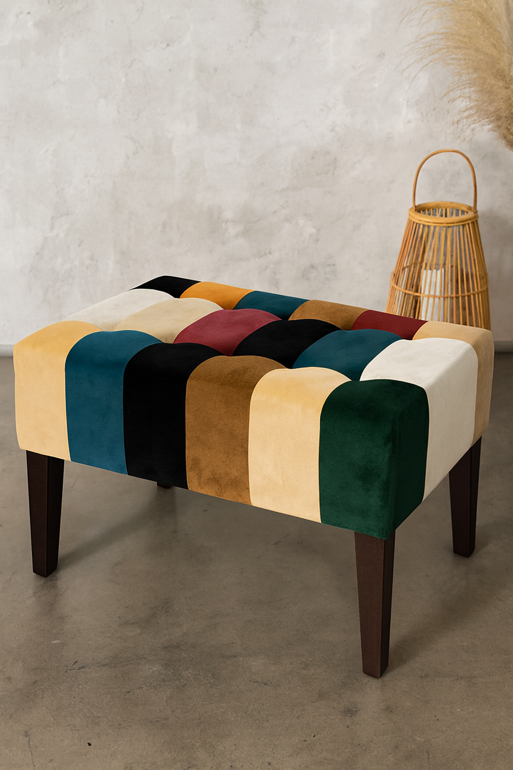 Patchwork Stool 007 | Premium Fabric Accent Stool