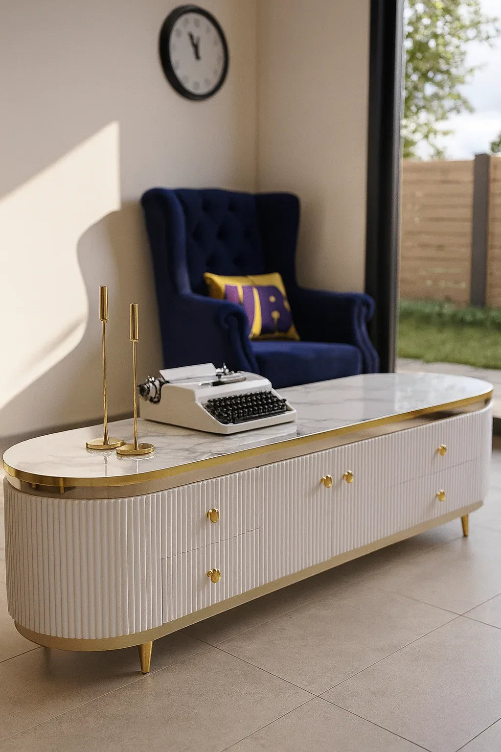 Premium White LCD Console in Pakistan – 75" MDF Unit