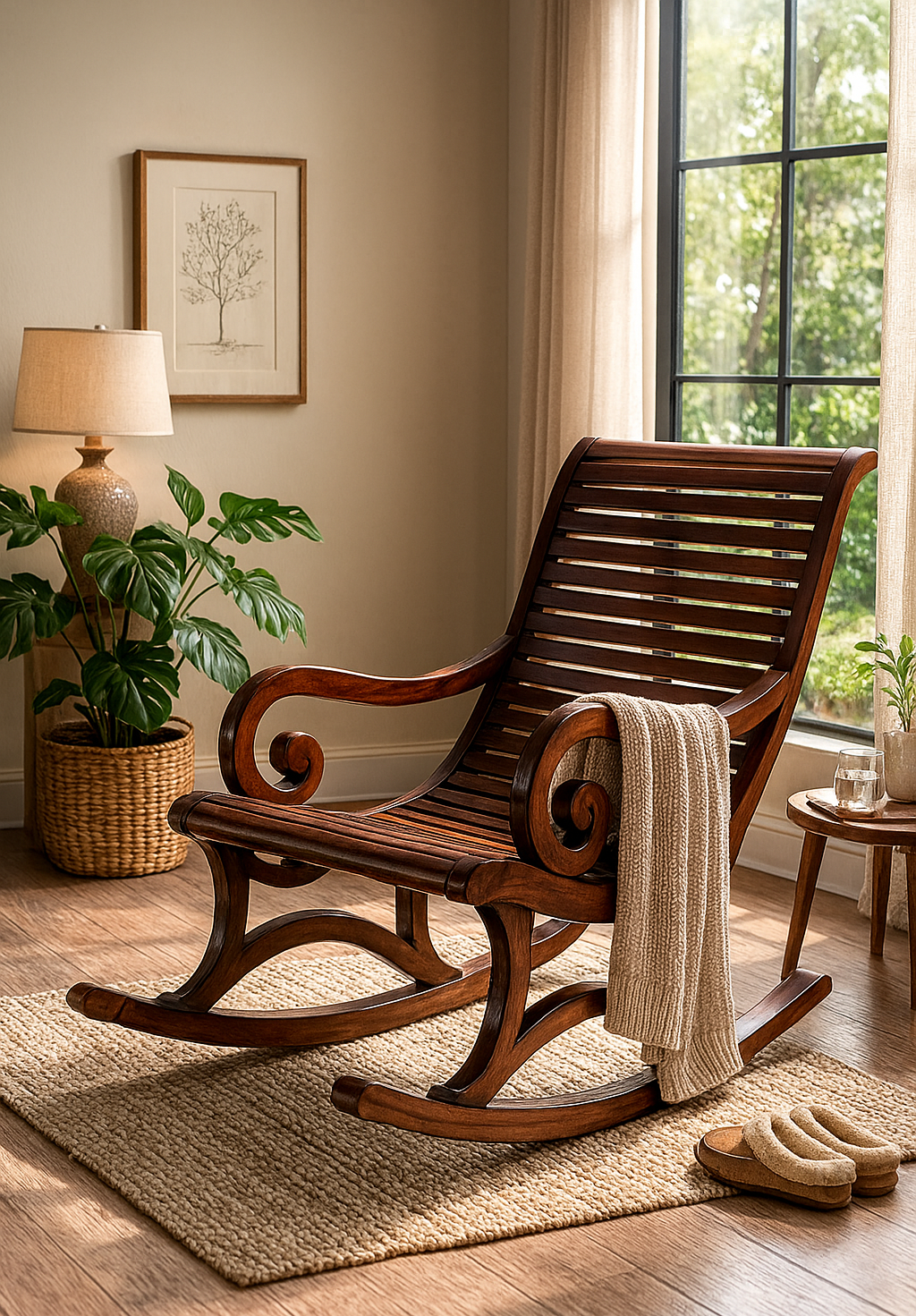 Sheesham Wood Rocking Chair – Comfortable & Stylish