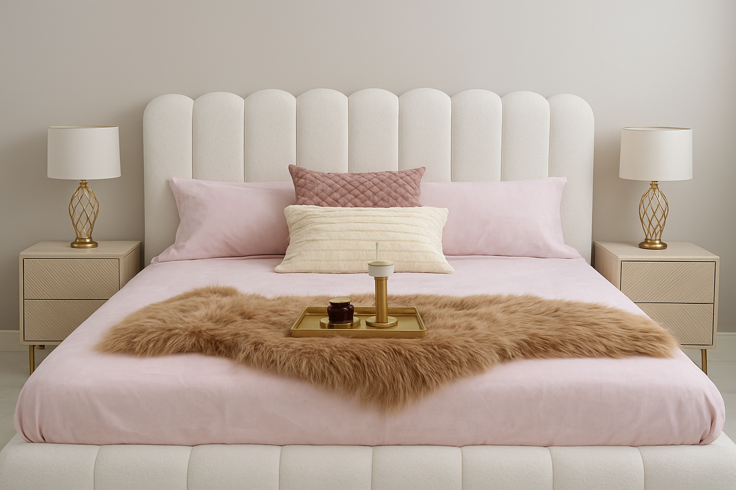 Rocky Boucle Bed – King Size Wooden Bed in Pakistan