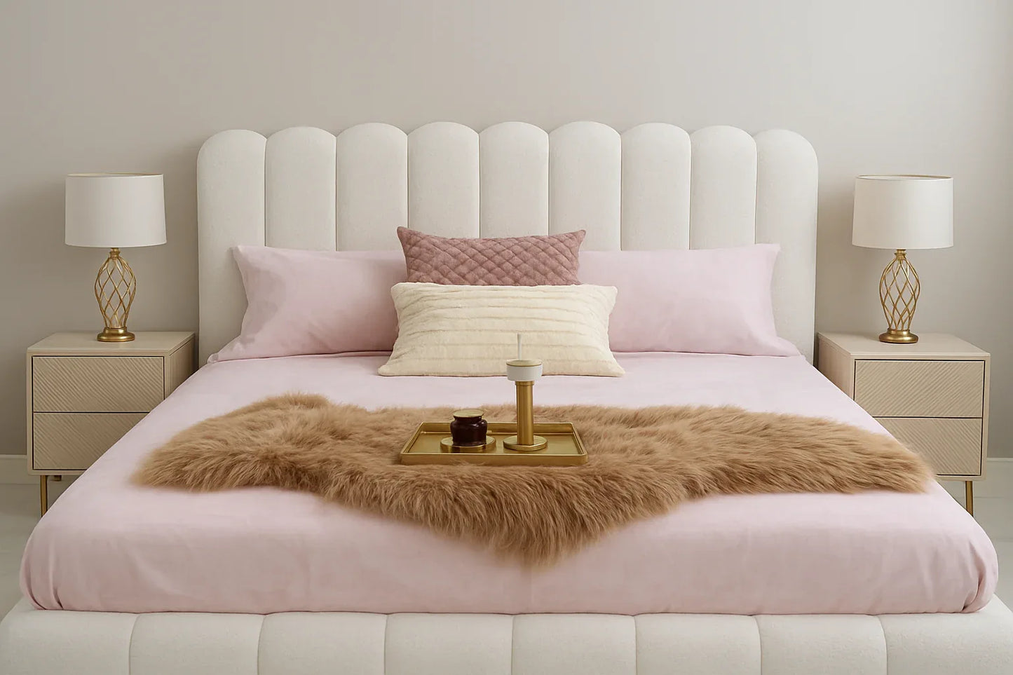 Rocky Boucle Bed – King Size Wooden Bed in Pakistan