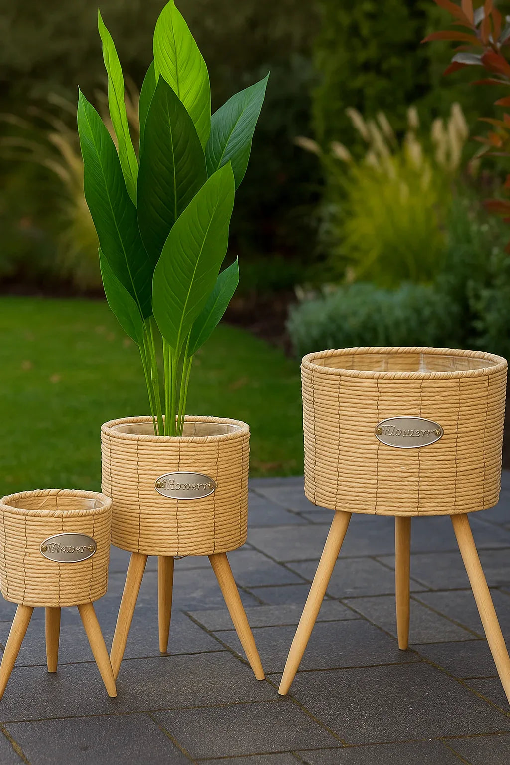 Rustic Planter 06 – Cane Basket Planters (3 Sizes)