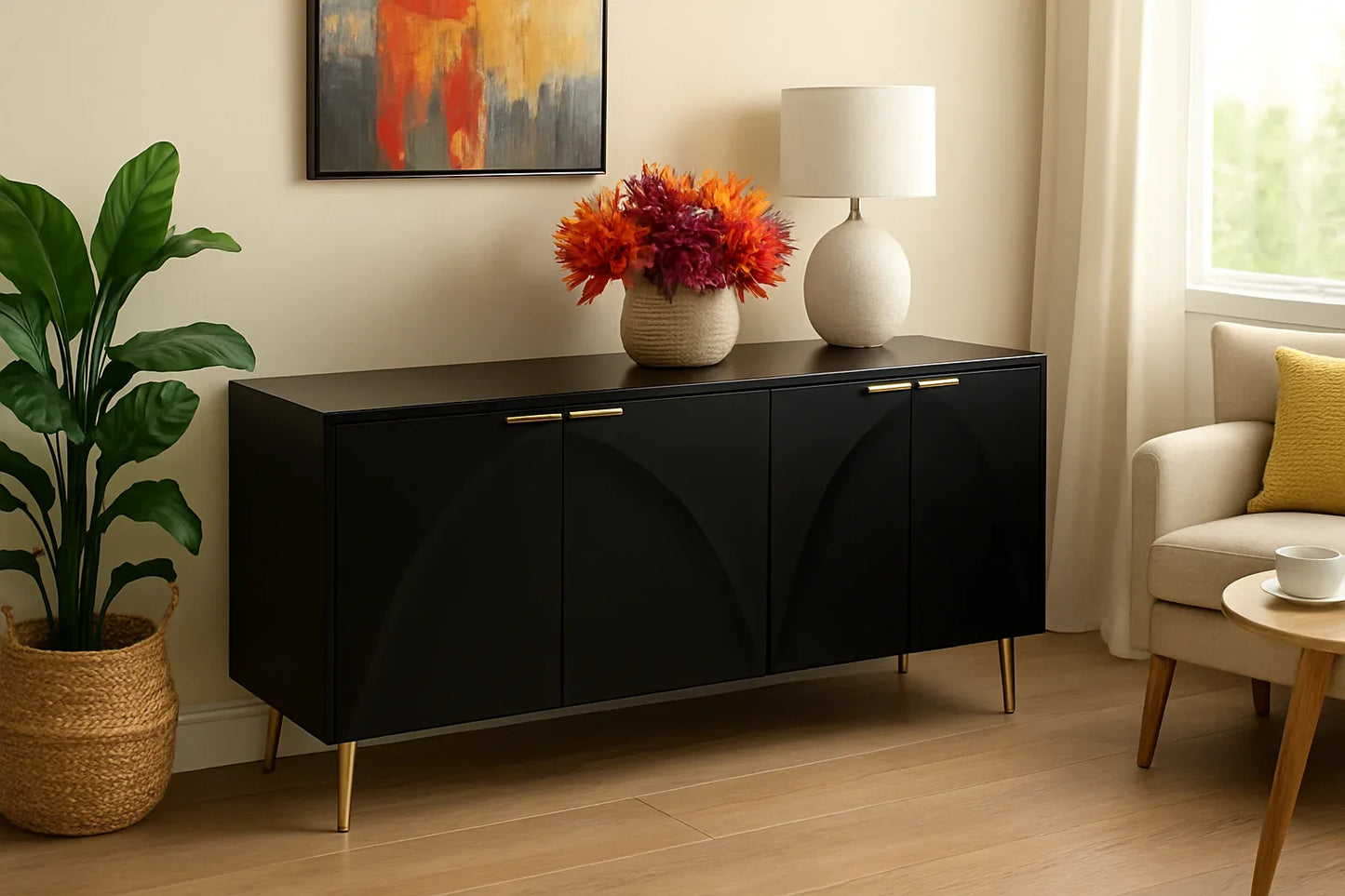 Shadow Line Console – Off White CNC MDF Design