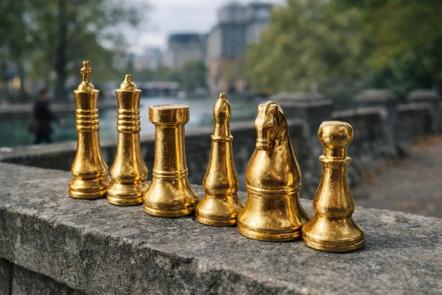 Six Piece Chess Set in Pakistan – Gold Plated Decor