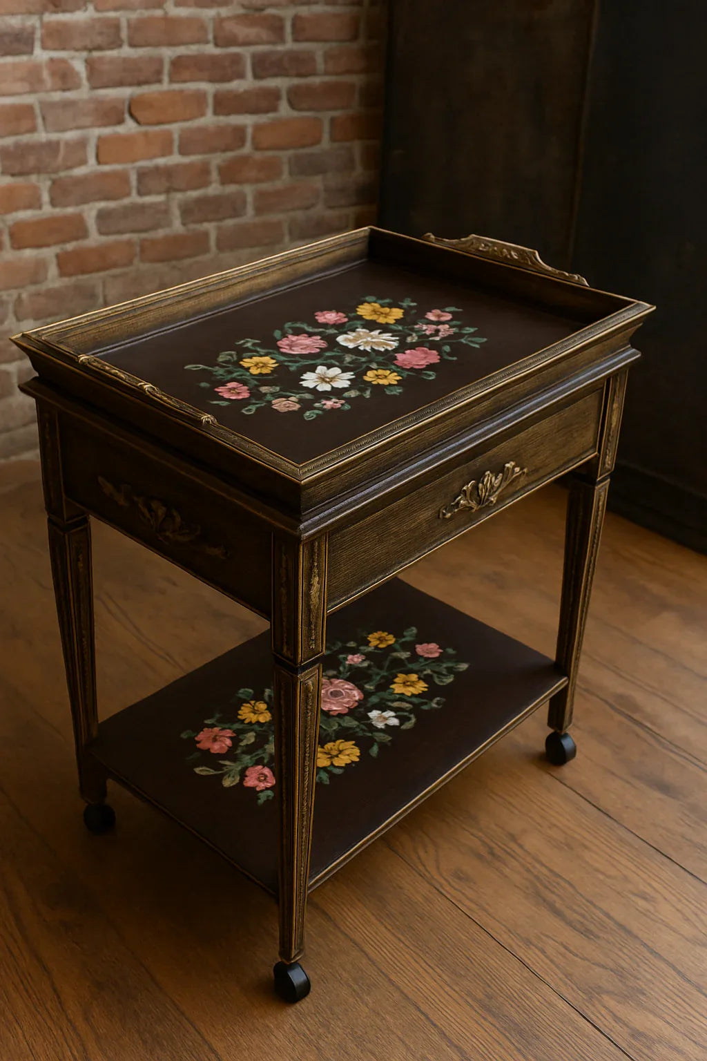Sofia Brown Detachable Wooden Trolley – Premium Pakistan