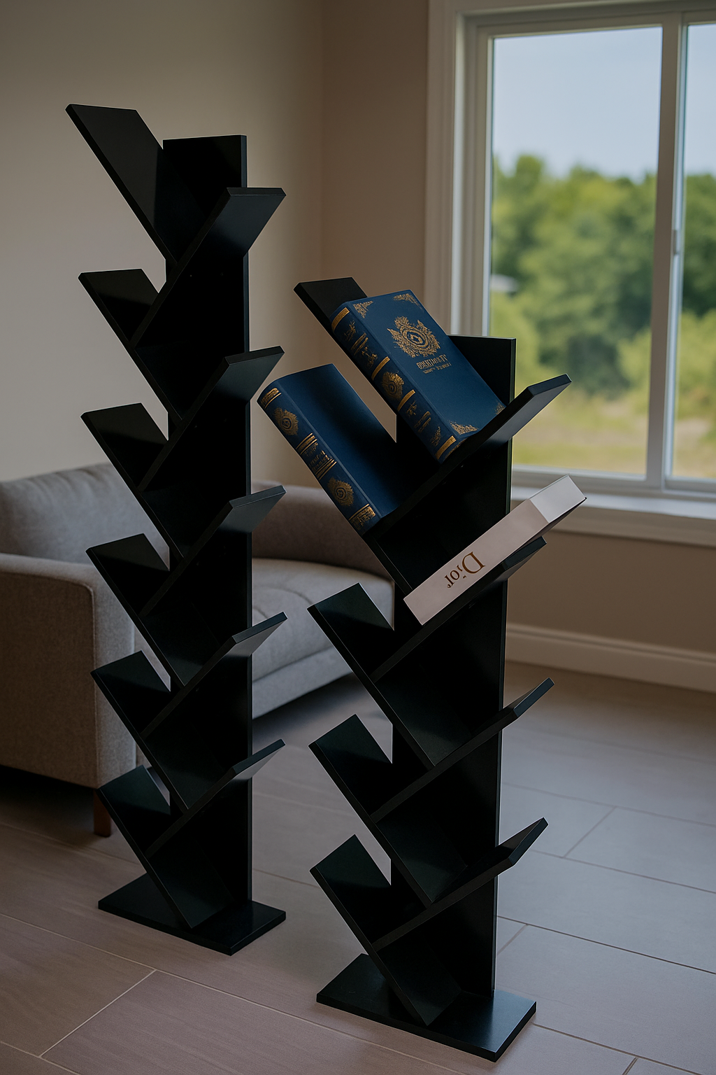 Tommy Shelf Tree Bookshelf Black – MDF Wooden Shelf