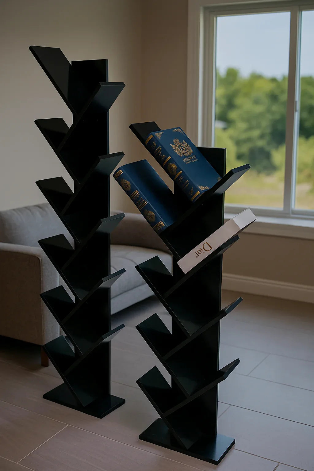 Tommy Shelf Tree Bookshelf Black – MDF Wooden Shelf