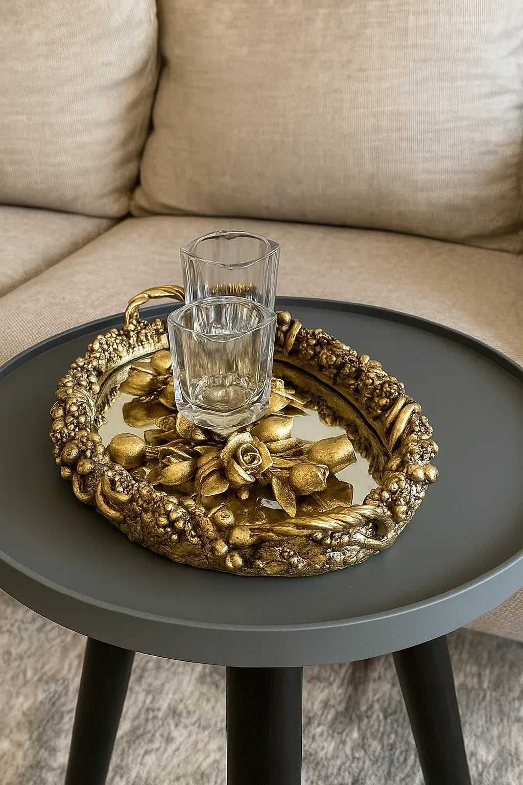 Tray 009 – Gold Plated Synthetic Tray Pakistan