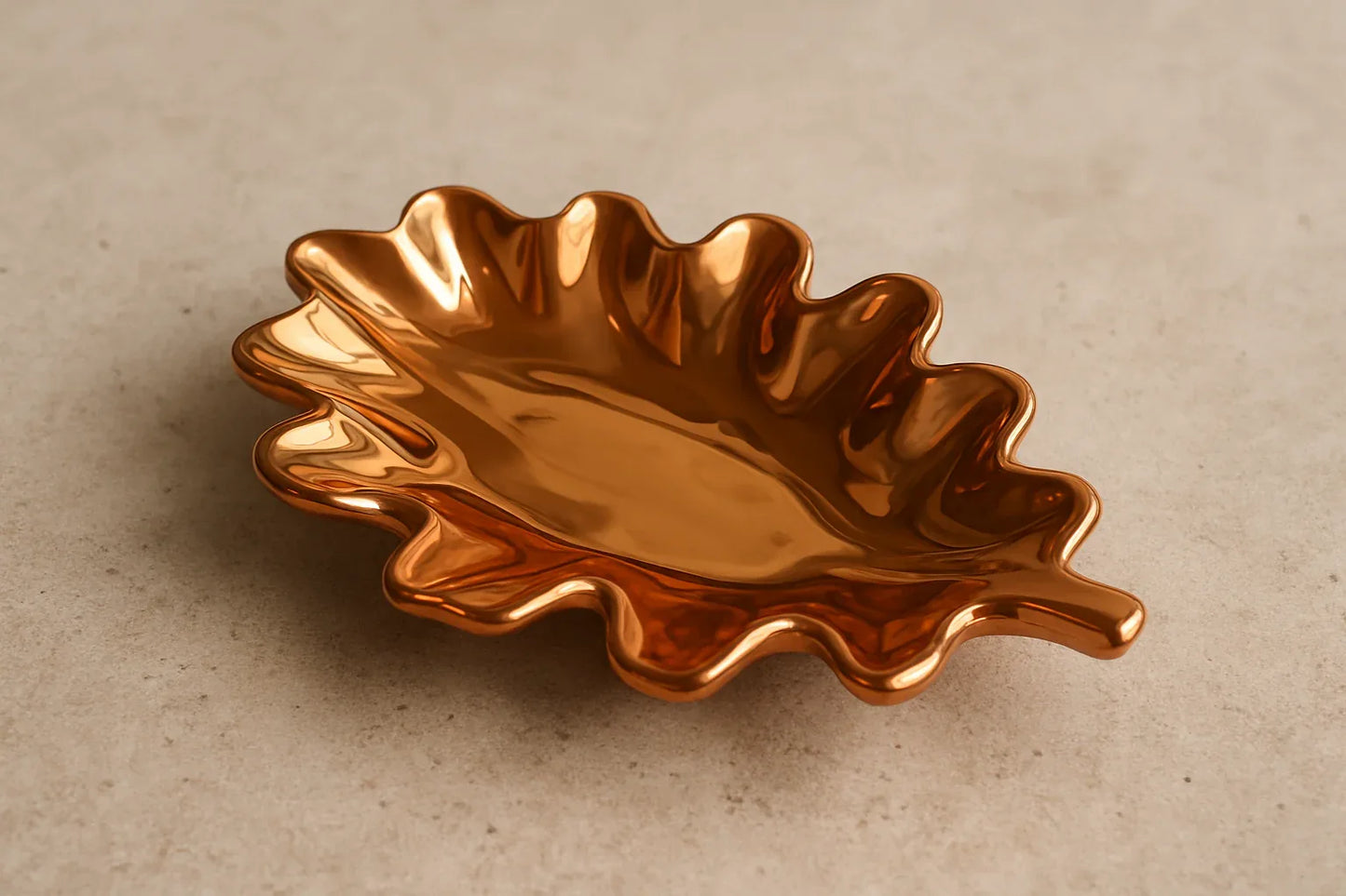 Trinket Tray 01 – Small Gold Ceramic Decorative Tray (Imported)