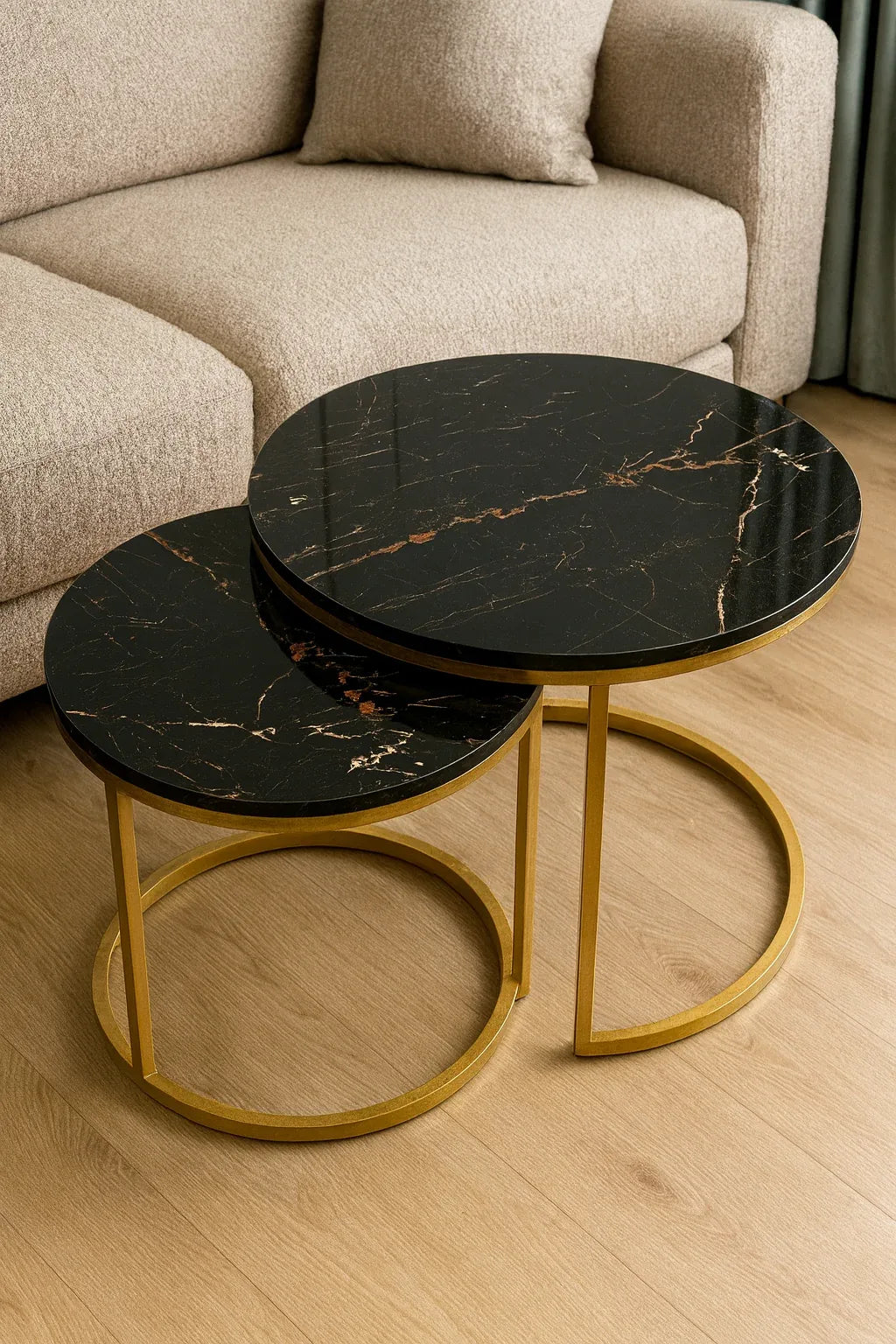 Triss Coffee Table Black – Round Nesting Set Pakistan